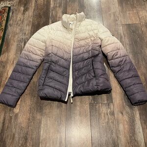 ZYIA Gradient Puffers Jacket - Cream and Gray